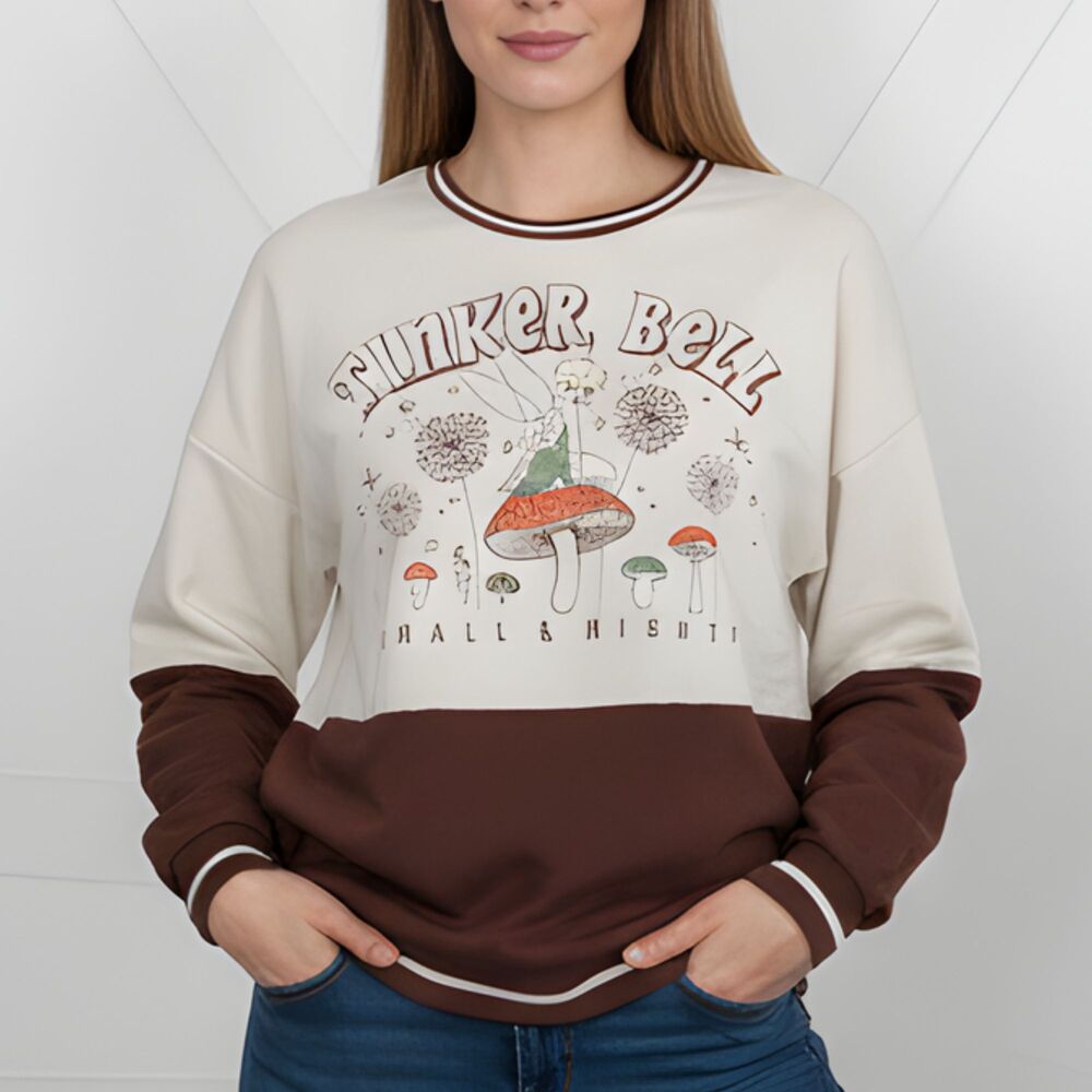 Disney Tinker Bell Our Universe XL Colorblock Women's Sweatshirt XL